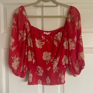 Red floral, like new Lush blouse